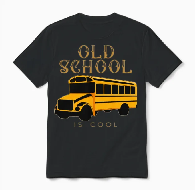 Old School Bus Converted into a Camping Caravan Unisex T-Shirt in Black
