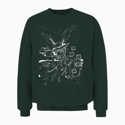 Down the Rabbit Hole White Unisex Sweatshirt - Forest
