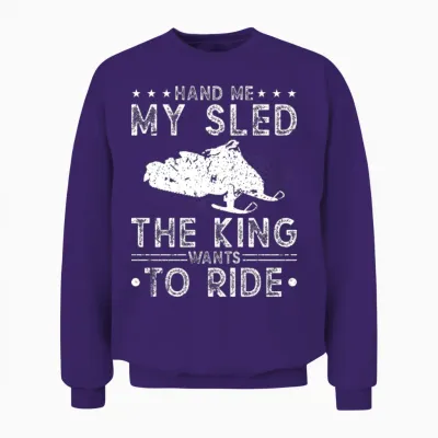 Motor Sled Snowmobiler Funny Snowmobile Unisex Sweatshirt - Purple