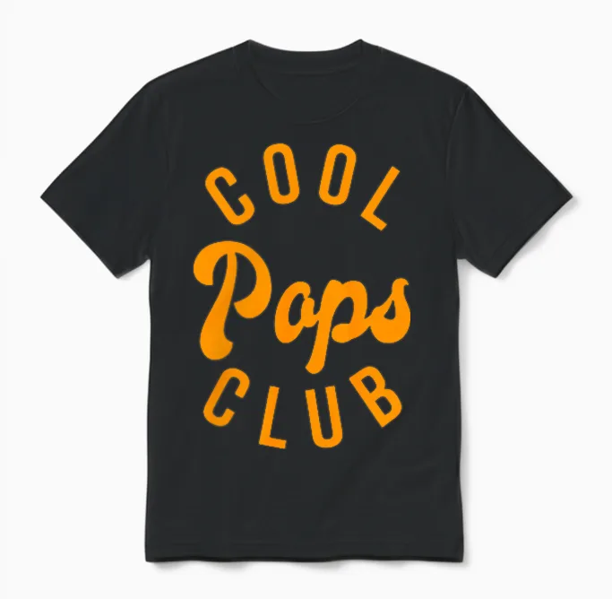 Cool Pops Club Retro Vintage Graphic Unisex T-Shirt in Black
