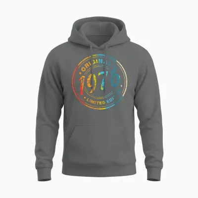 Original 1976 Vintage Birthday 50 Years for Men Women Unisex Hoodie - Graphite Heather