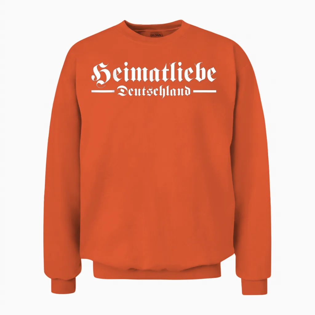 Heimatliebe Deutschland Design Slogan Vintage Klassik Unisex Sweatshirt in Orange