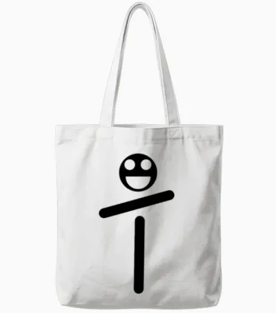 Funny Figure Tote Bags - White