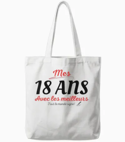 To Sign 18 Years Anniversary Gift Anniv 18 Years Signature T-Shirt, White Tote Bags - White