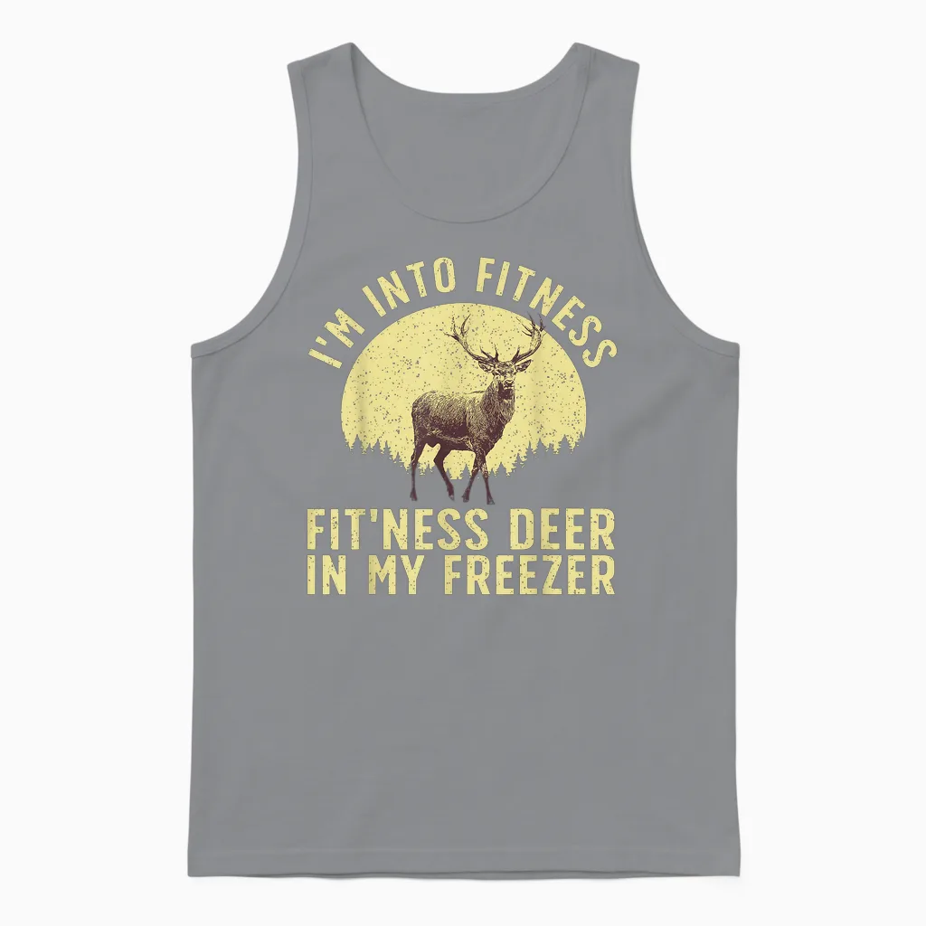 Funny Deer Hunting Art for Men Women Wildlife Hunter Hunting Unisex Tank Top in Sport Grey