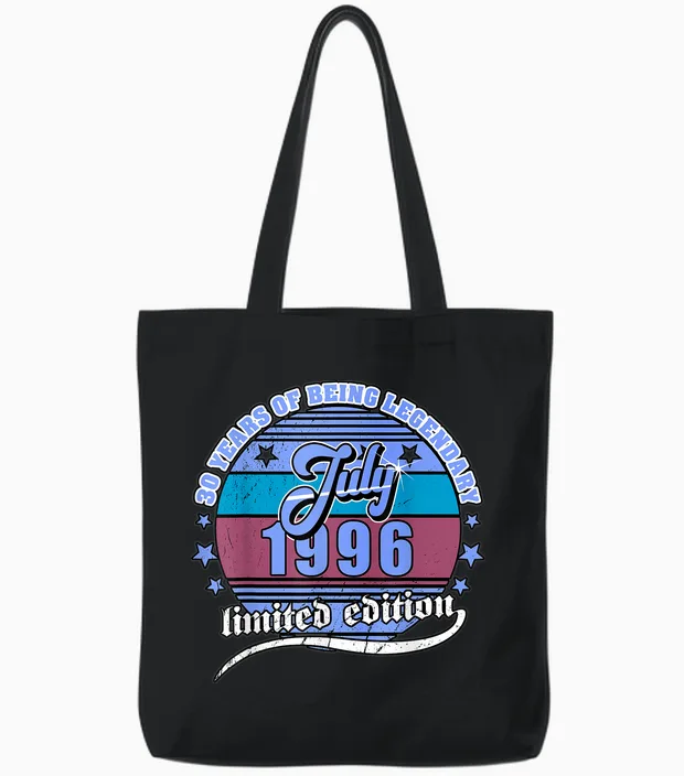 30e Anniversaire Juillet 1996 Millésime 30 Ans Légendaire Tote Bags in Black