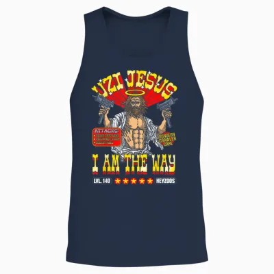 Dcc Uzi Jesus I Am the Way Character Stats Rpg Books Unisex Tank Top - Navy