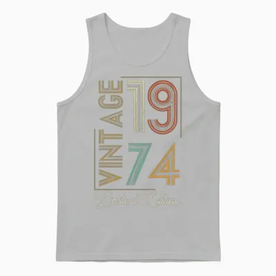Vintage 1974 Limited Edition Aged to Perfection Unisex Tank Top - Ash