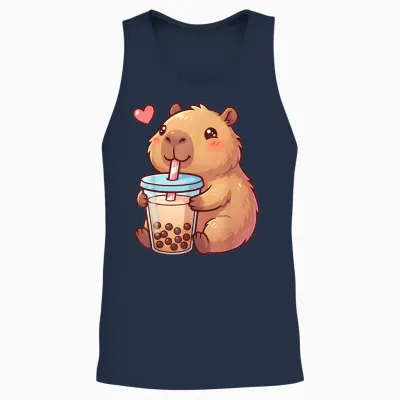Pyjama Mignon Capybara Pour Filles Niña Kids Adolescents Kawaii Anime Unisex Tank Top - Navy