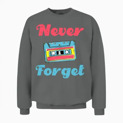 Never Forget Retro Vintage Unisex Sweatshirt - Graphite Heather
