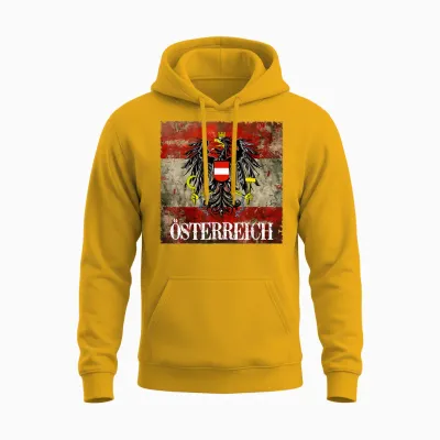 österreich T-Shirt Für Stolze österreicher Adler Austria Unisex Hoodie - Gold