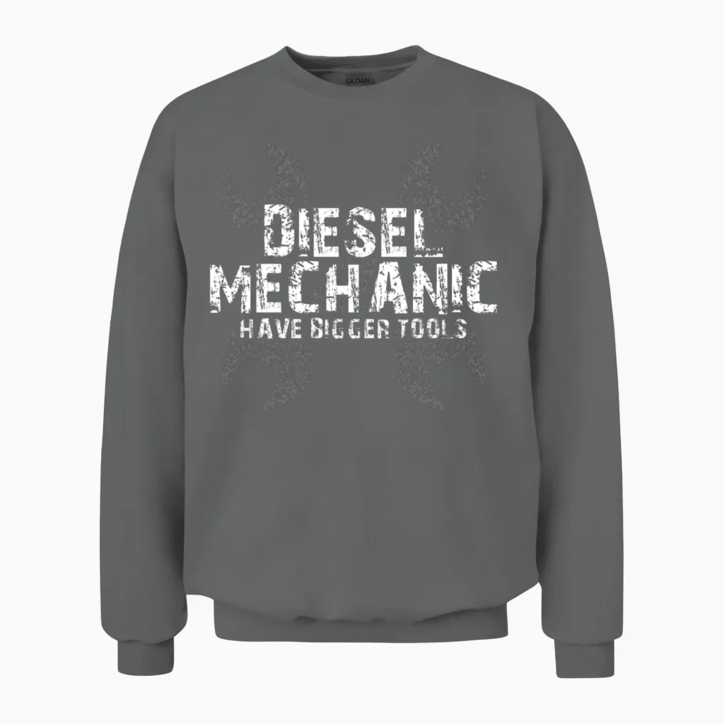 Funny Diesel Mechanic Have Bigger Tools Unisex Sweatshirt in Graphite Heather