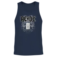 Ac/dc Logo with Socket Plug Me in Videoalbum Unisex Tank Top - Navy – 2