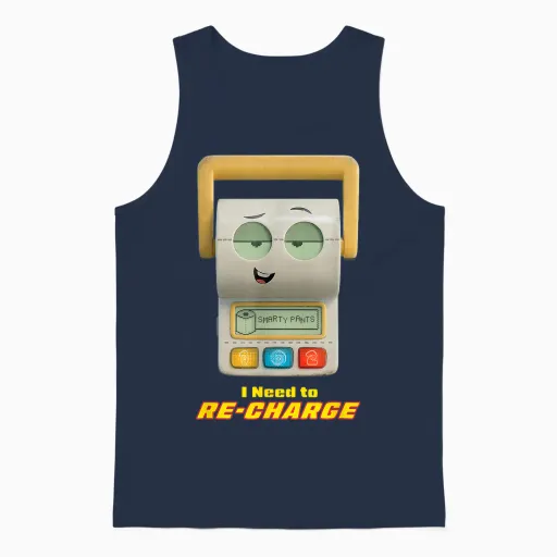 Disney & Pixar's Toy Story 5 Smarty Pants Need to Re-Charge Unisex Tank Top - Navy