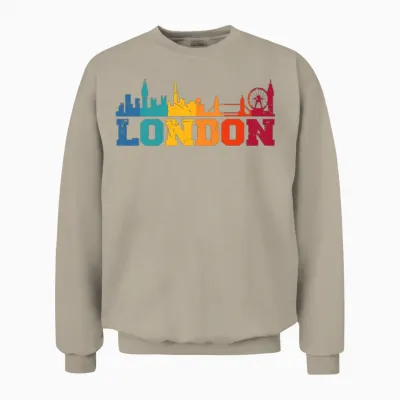 London Retro Skyline Uk Unisex Sweatshirt - Sand