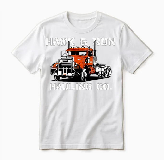 Hawk and Son Hauling Company Big Rig Pride 2 Side Unisex T-Shirt in White