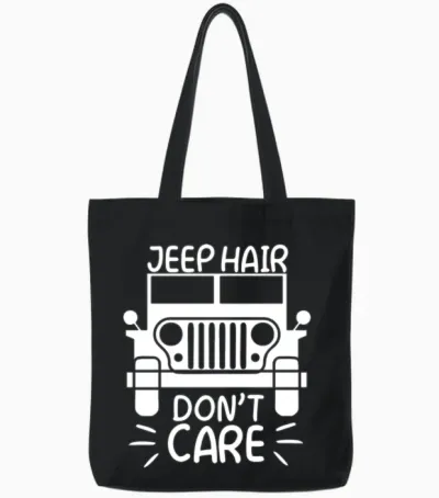 Jeep Hair Don T Care Tote Bags - Black