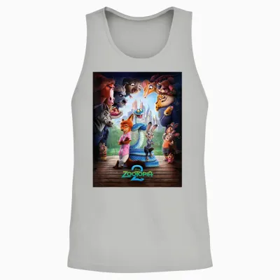 Disney Zootopia 2 Nick Judy & Gary Surrounded Poster Art Unisex Tank Top - Ash
