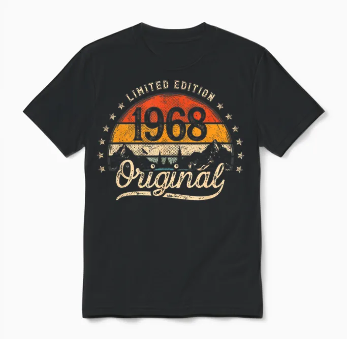 Limited Edition Jahrgang 1968 Vintage Mann 58. Geburtstag Unisex T-Shirt in Black