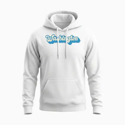 Washington Retro Unisex Hoodie - White