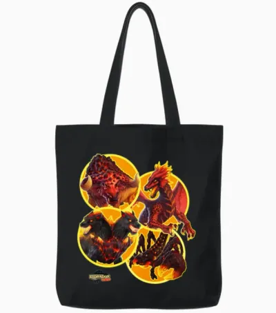 Schleich® Eldrador® Creatures Lava World Monsters Tote Bags - Black
