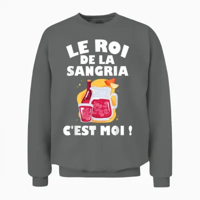 King of the Sangria | Alcohol Aperitif | Spanish Specialty T-Shirt, Black, S Unisex Sweatshirt - Graphite Heather