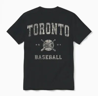 Toronto Vintage Baseball Throwback Retro Design Unisex T-Shirt - Black