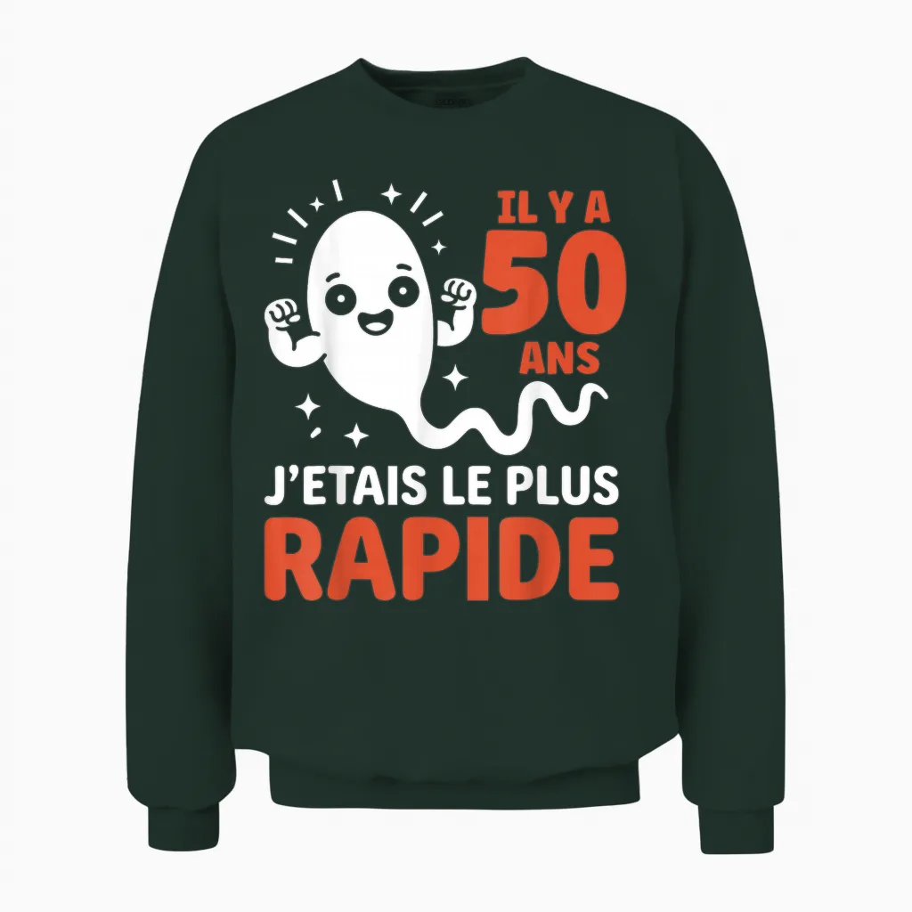 Graine Le Plus Rapide Humour Blague Anniversaire 50 Ans Unisex Sweatshirt in Forest