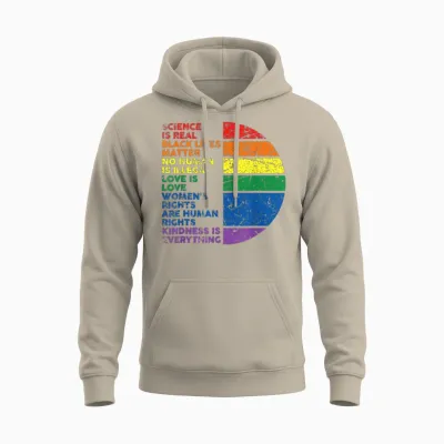 The Science of Gay Pride Is True Black Lives Matter Love Is Love Is Love Unisex Hoodie - Sand