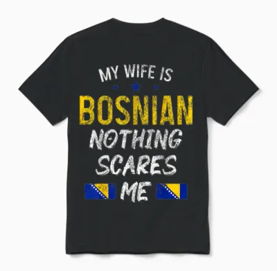 Bosnien Herzegowina Bosnische Frau Stolz Wurzeln Lustig Unisex T-Shirt - Black