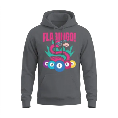Cool Flamingo Bingo Flamingo for Bingo Players Unisex Hoodie - Charcoal
