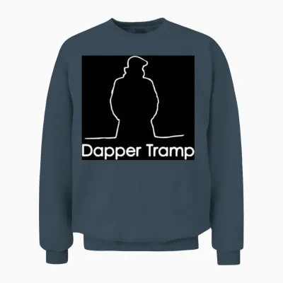 Dapper Tramp Black Logo Print Unisex Sweatshirt - Dark Heather