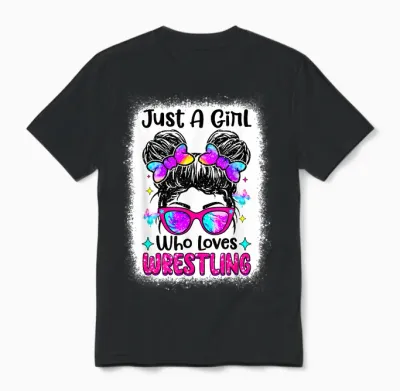 Just a Girl Who Loves Wrestling - Wrestler Girl & Women Unisex T-Shirt - Black