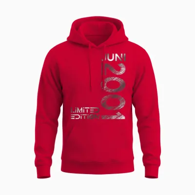 Limited Edition Juni 2001 Mann Frau 25. Geburtstag Unisex Hoodie - Red