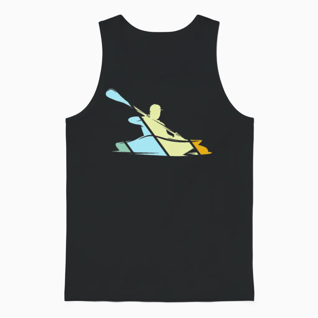 Canoe Retro Unisex Tank Top in Black