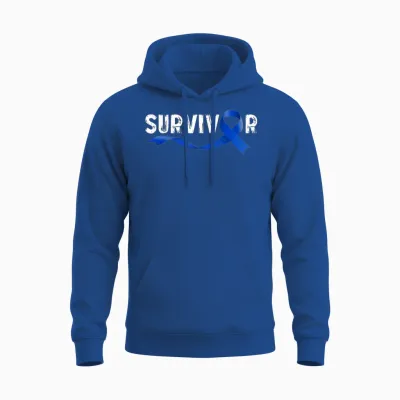Survivor Colon Cancer Month Support Ruban Bleu Unisex Hoodie - Royal