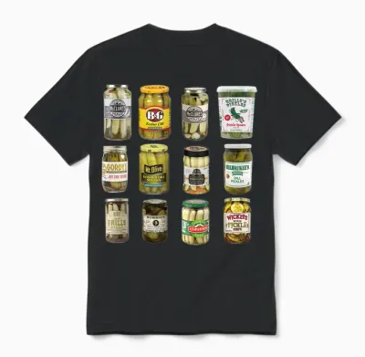 Vintage Canned Pickles Lover Funny Trendy Women's Men's Clothing T-Shirt, Black Unisex T-Shirt - Black