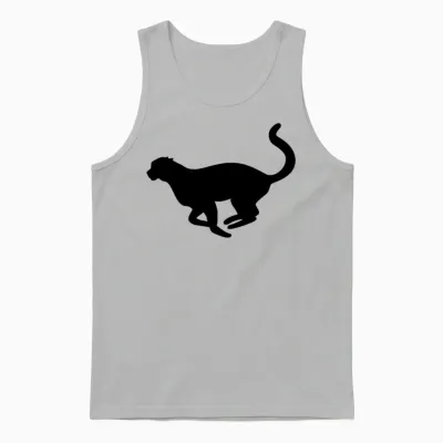 Running Cheetah Silhouette Unisex Tank Top - Ash
