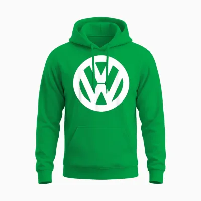 Volkswagen Classic White Vw Logo Unisex Hoodie - Irish Green