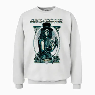 Alice Cooper Hey Stoopid Portrait Blue Unisex Sweatshirt - White