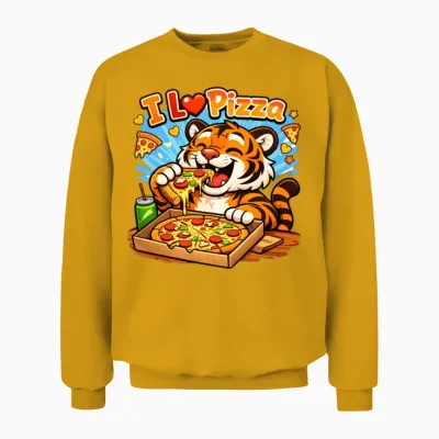 Tigers Love Pizza Unisex Sweatshirt - Gold