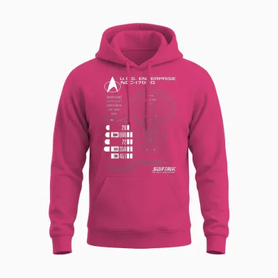 Star Trek: the Next Generation U.s.s. Enterprise Chart Unisex Hoodie - Heliconia