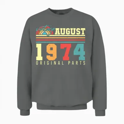 1974 August Vintage Unisex Sweatshirt - Graphite Heather