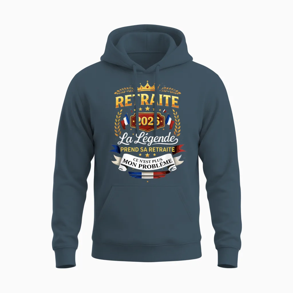The Legend Retires 2026 Retired Man Unisex Hoodie in Dark Heather