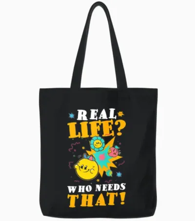Retro Art Style Fan Tote Bags - Black