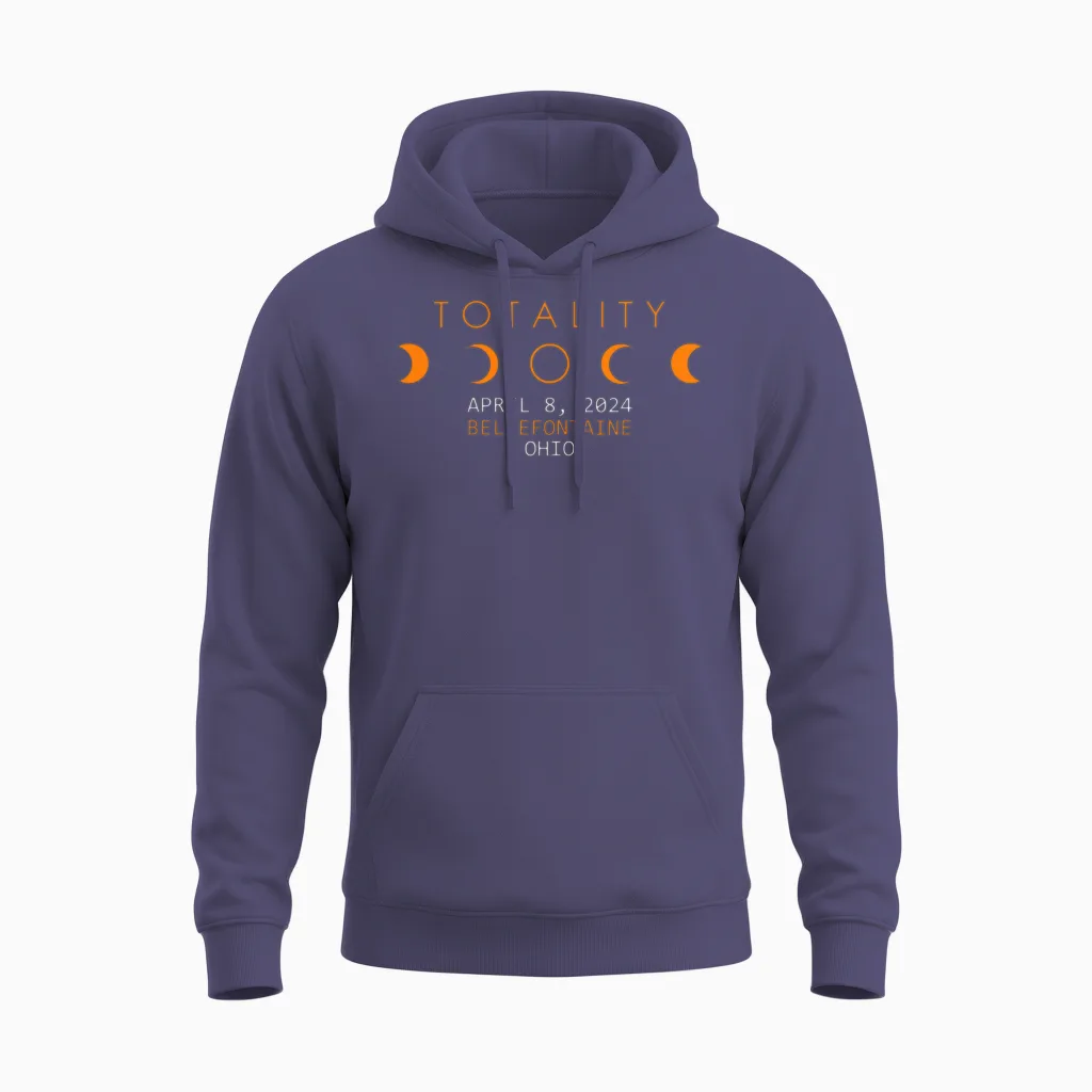 Totality Eclipse Path of Totality Ohio America Unisex Hoodie in Heather Sport Dark Navy