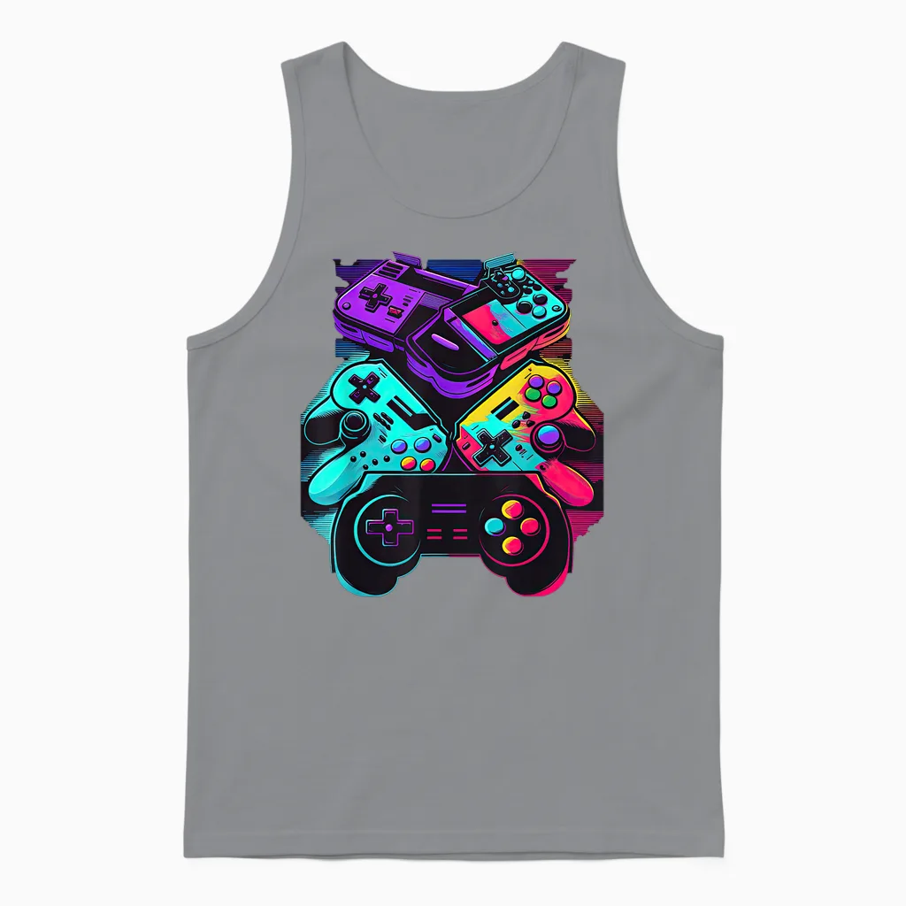 Control Gamer Video Game Controller Unisex Tank Top in Sport Grey