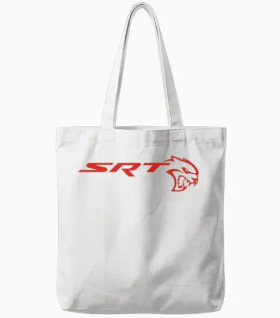 Dodge Srt Hellcat T-Shirt, Black, S Tote Bags - White