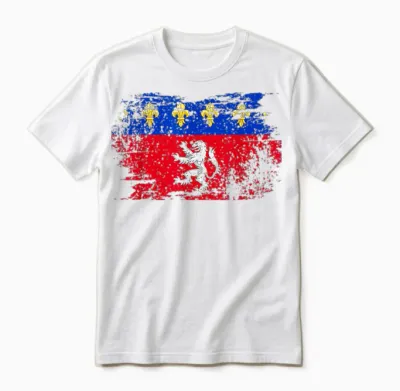 Vintage Lyon Flag Lyon Gift Idea Lyon France Unisex T-Shirt - White