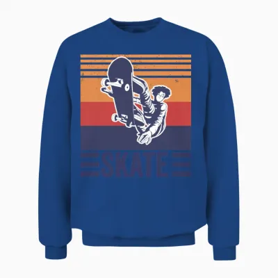 Skateboard Skate Skateboarder Retro Unisex Sweatshirt - Royal
